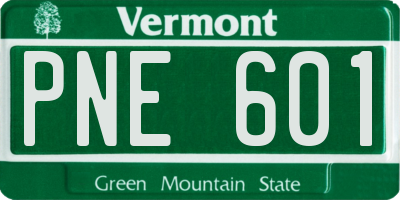 VT license plate PNE601