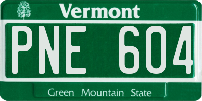 VT license plate PNE604