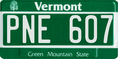 VT license plate PNE607