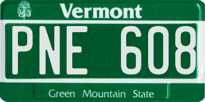 VT license plate PNE608
