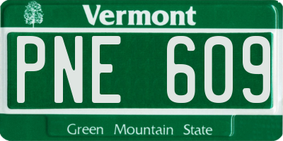 VT license plate PNE609