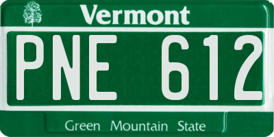 VT license plate PNE612