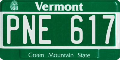 VT license plate PNE617