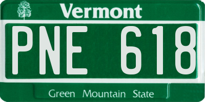 VT license plate PNE618