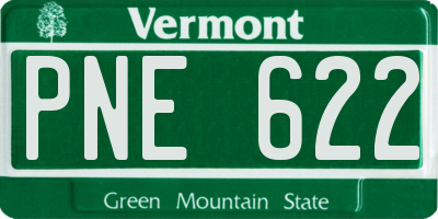 VT license plate PNE622