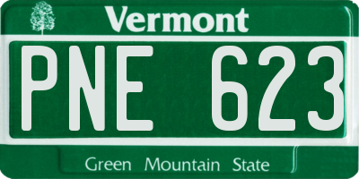 VT license plate PNE623