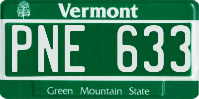 VT license plate PNE633