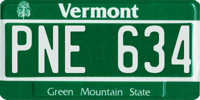 VT license plate PNE634