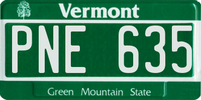 VT license plate PNE635