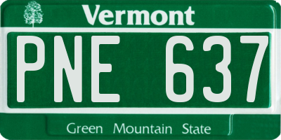 VT license plate PNE637