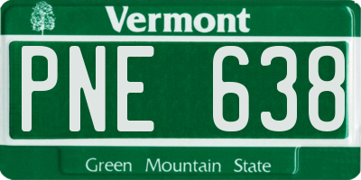 VT license plate PNE638