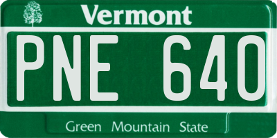 VT license plate PNE640