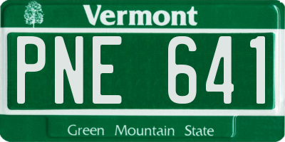 VT license plate PNE641