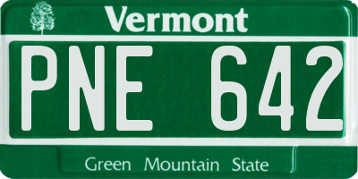 VT license plate PNE642