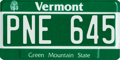 VT license plate PNE645