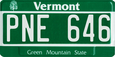 VT license plate PNE646