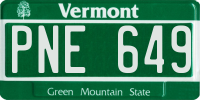 VT license plate PNE649