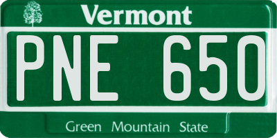 VT license plate PNE650