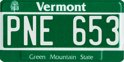 VT license plate PNE653