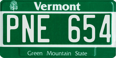 VT license plate PNE654