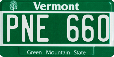 VT license plate PNE660