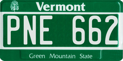 VT license plate PNE662