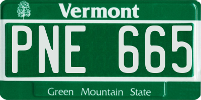 VT license plate PNE665