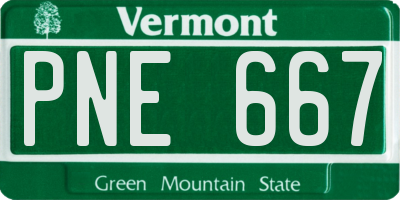 VT license plate PNE667