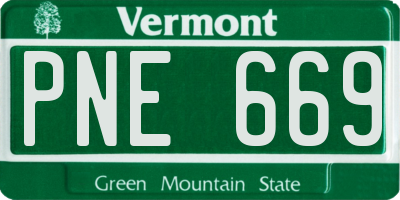 VT license plate PNE669