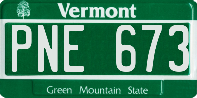 VT license plate PNE673