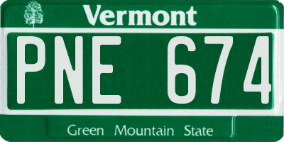 VT license plate PNE674