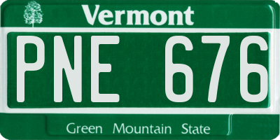 VT license plate PNE676