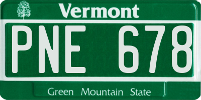 VT license plate PNE678