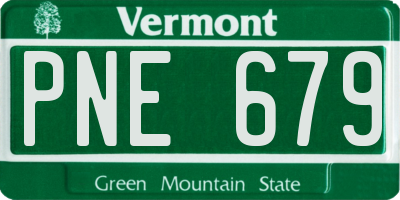 VT license plate PNE679