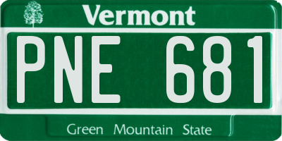 VT license plate PNE681