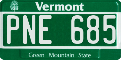 VT license plate PNE685