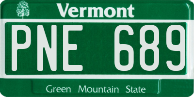 VT license plate PNE689