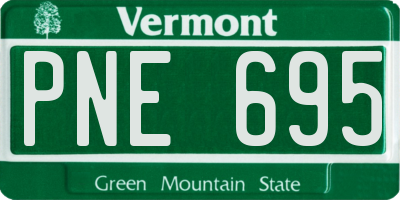 VT license plate PNE695