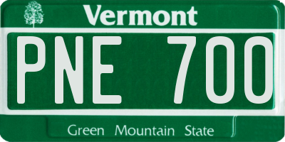 VT license plate PNE700