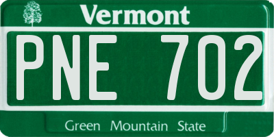 VT license plate PNE702