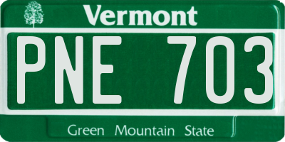 VT license plate PNE703