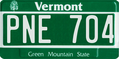 VT license plate PNE704