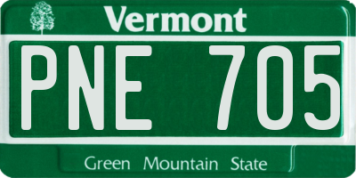VT license plate PNE705