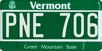 VT license plate PNE706
