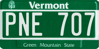 VT license plate PNE707