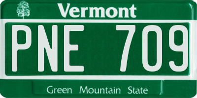 VT license plate PNE709