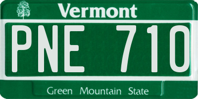 VT license plate PNE710