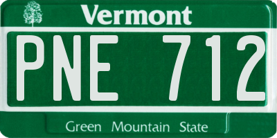VT license plate PNE712