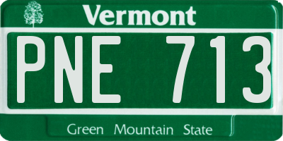 VT license plate PNE713