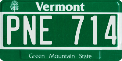 VT license plate PNE714